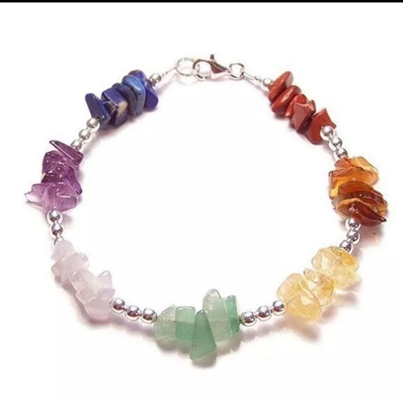 Hand Crafted Jewelry - Sterling Silver seven Chakra Healing Reiki healing boho bracelet new
